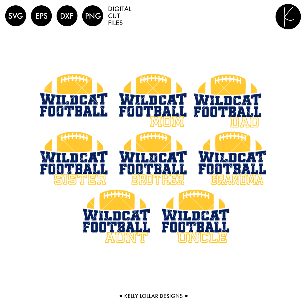 Wildcats Football Bundle | SVG DXF EPS PNG Cut Files