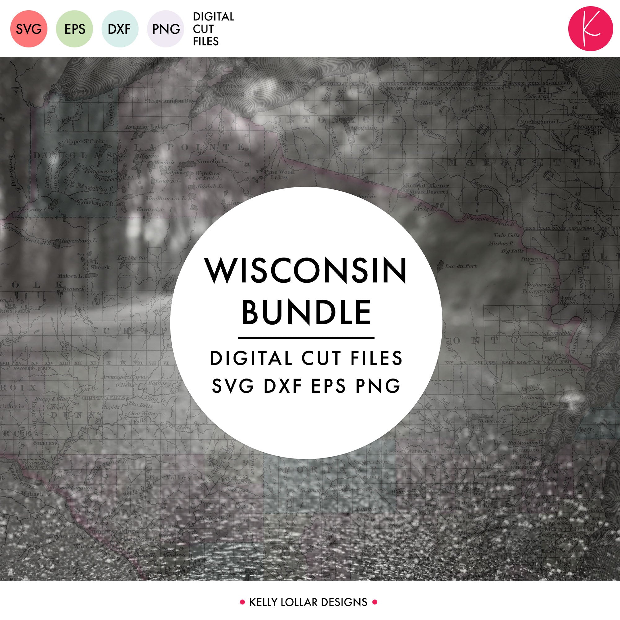 Wisconsin State Bundle | SVG DXF EPS PNG Cut Files