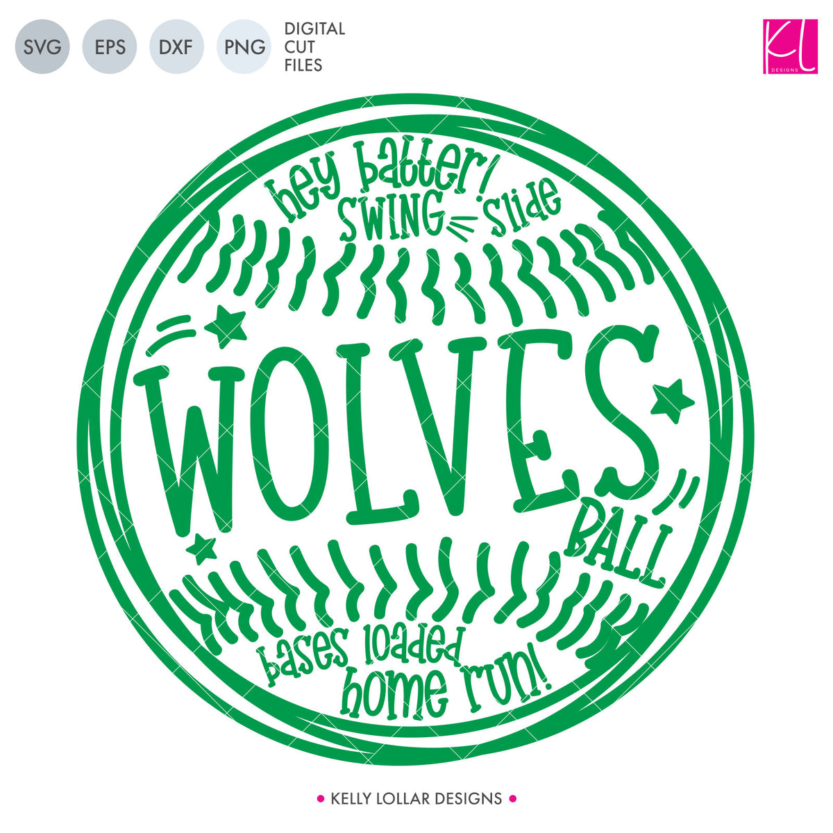 Wolves Baseball &amp; Softball Bundle | SVG DXF EPS PNG Cut Files