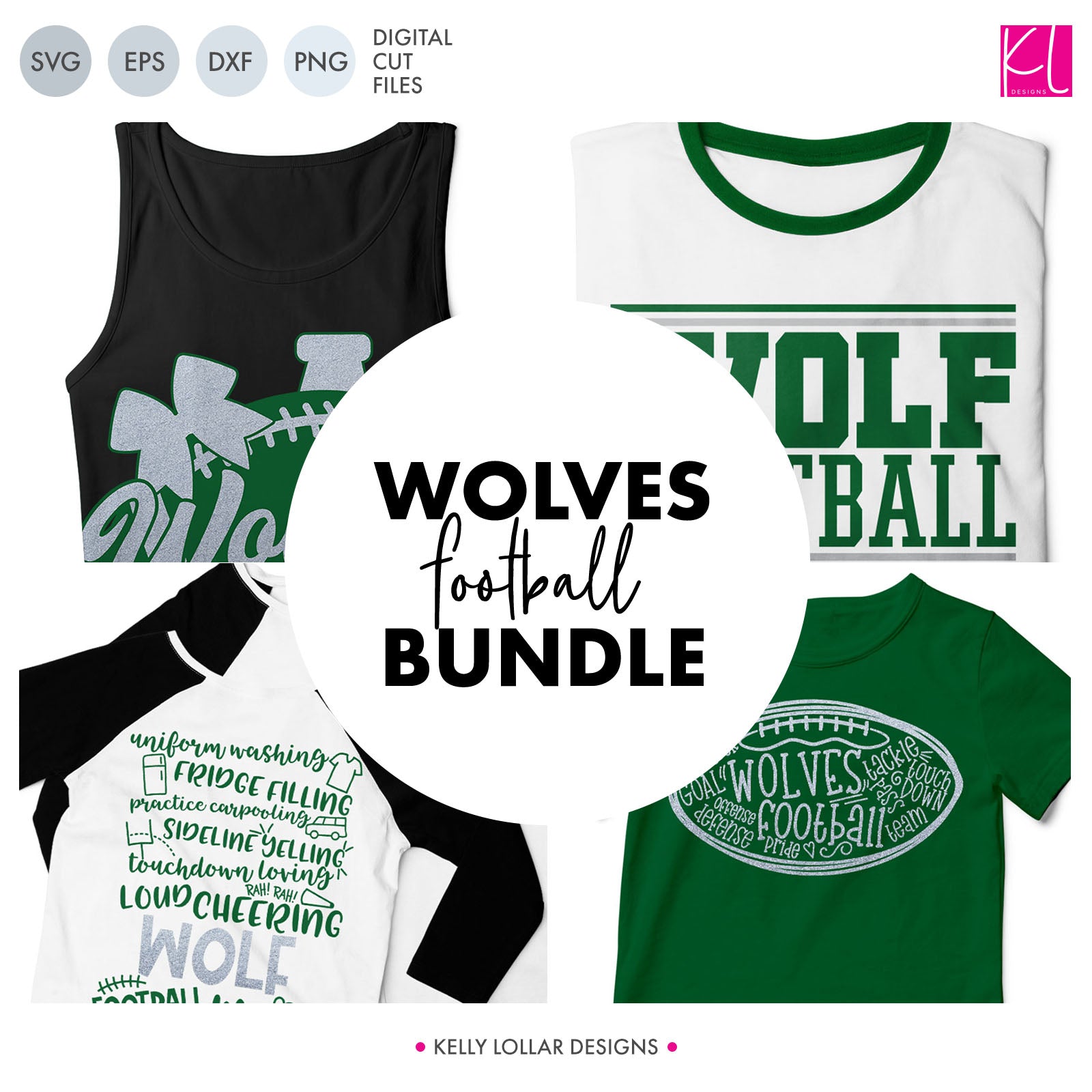 Wolves Football Svg Pattern Wolves Football Bundle | SVG DXF EPS PNG Cut Files - Kelly Lollar Designs