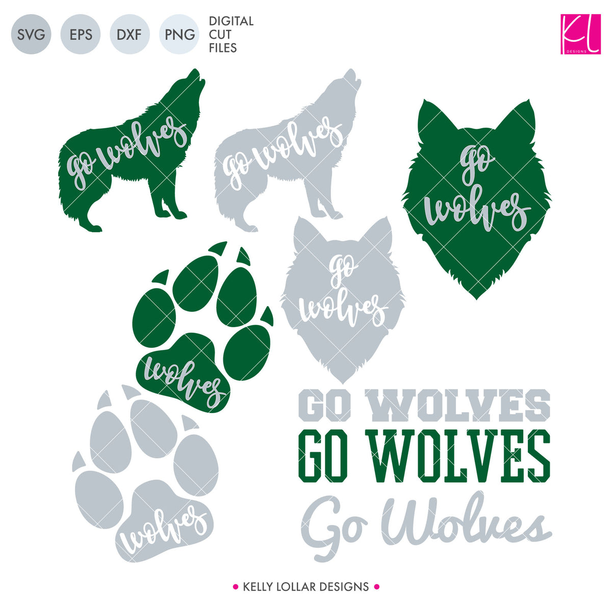 Wolves Mascot Bundle | SVG DXF EPS PNG Cut Files