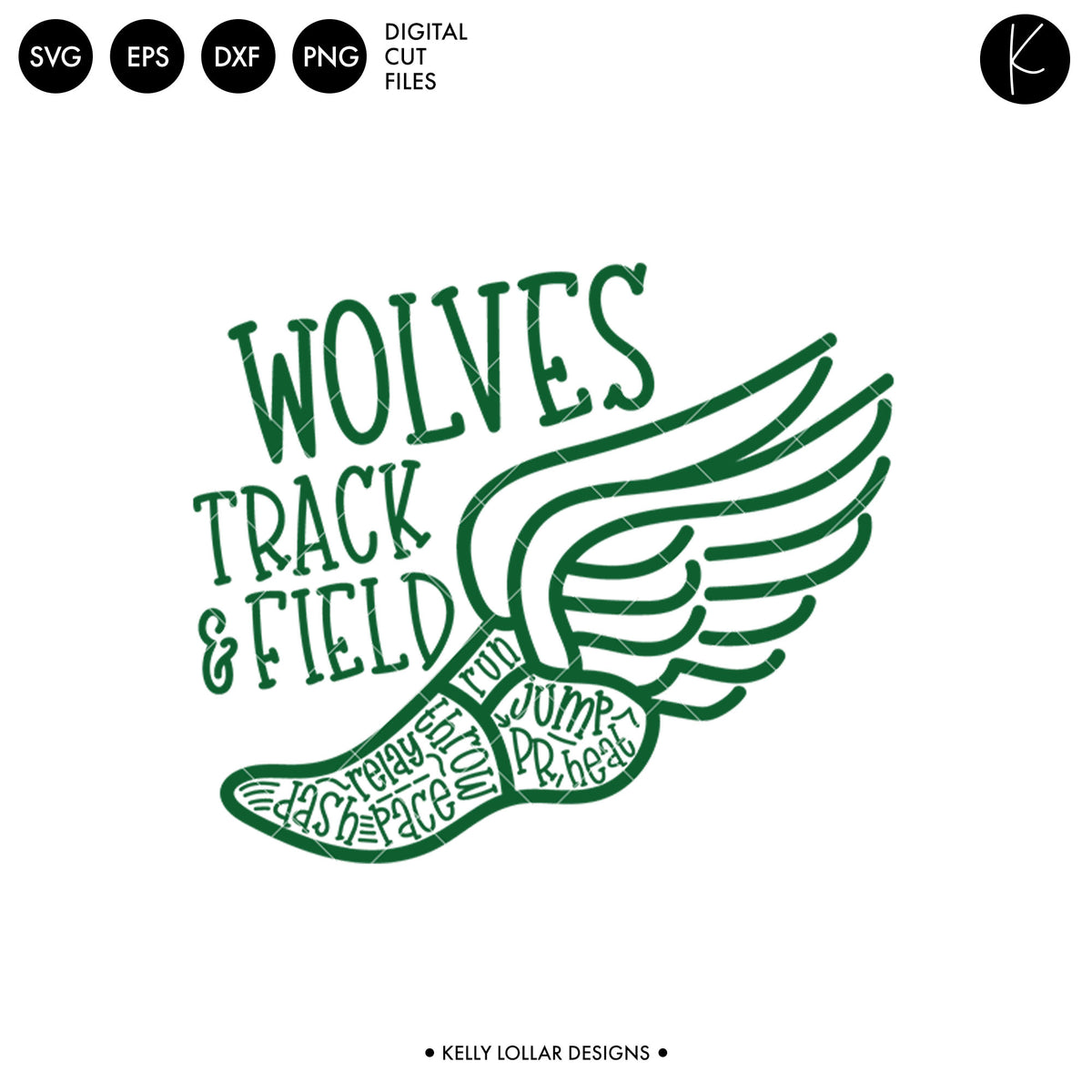 Wolves Track &amp; Field Bundle | SVG DXF EPS PNG Cut Files