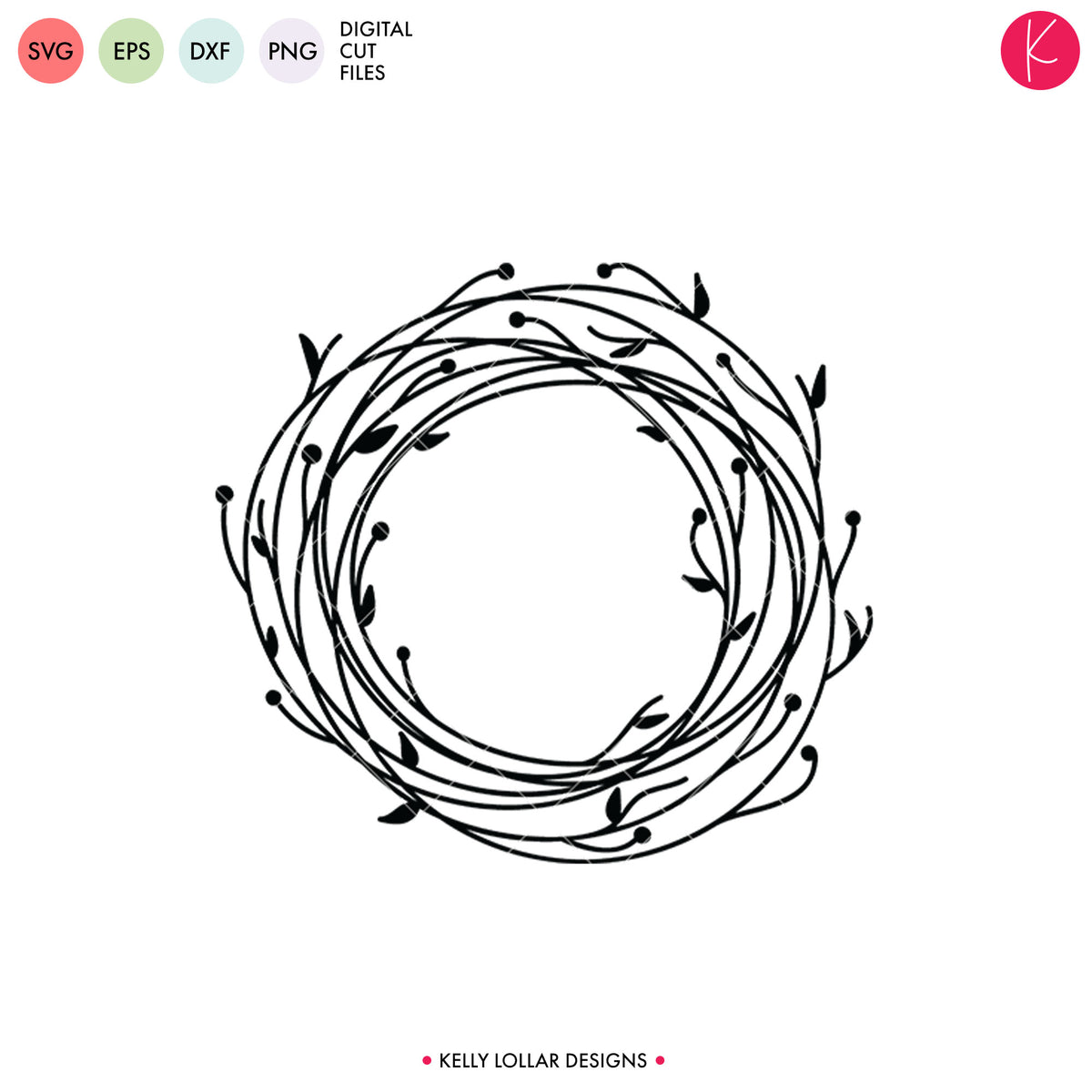 Wreath 2  | SVG DXF EPS PNG Cut Files