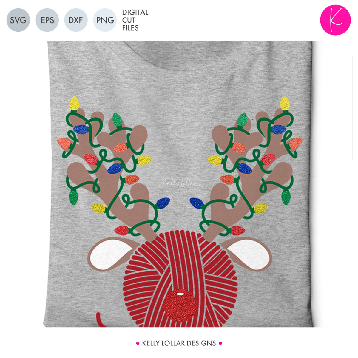 Crochet &amp; Knitting Yarn Reindeer | SVG DXF EPS PNG Cut Files