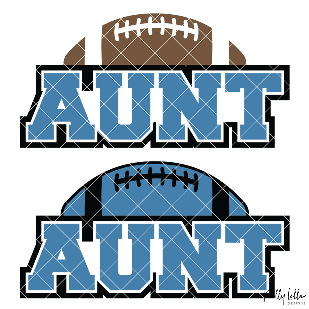 Football Aunt | 2 and 4 Colors Options Plus Bonus Football Helmet Monogram | SVG DXF PNG Cut Files