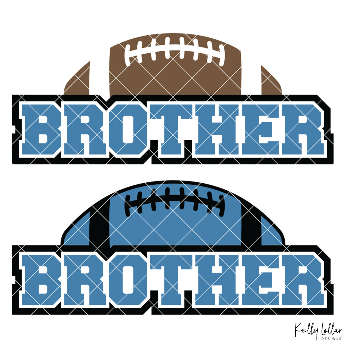 Football Brother | 2 and 4 Colors Options Plus Bonus Football Helmet Monogram | SVG DXF PNG Cut Files