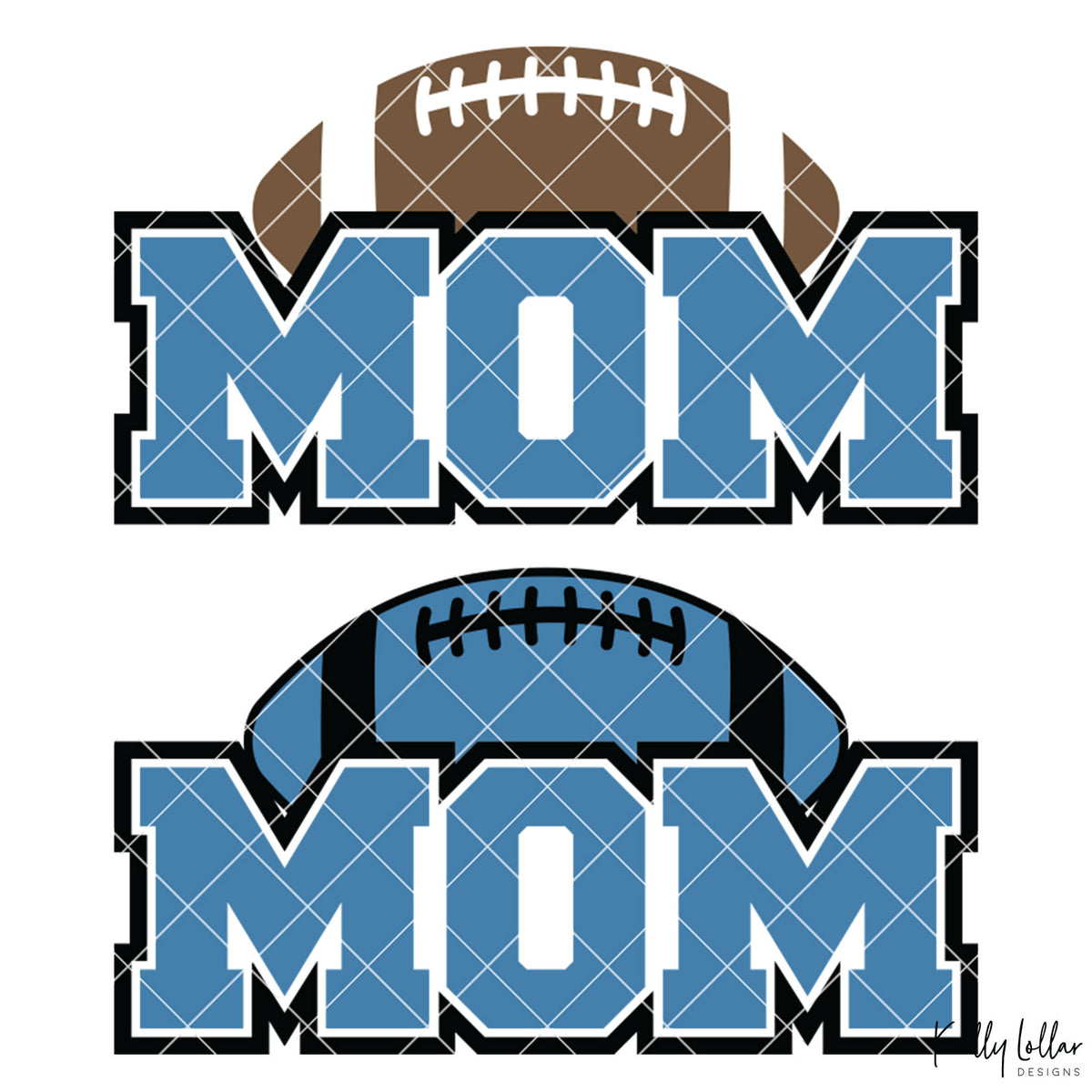 Football Mom | 2 and 4 Colors Options Plus Bonus Football Helmet Monogram | SVG DXF PNG Cut Files