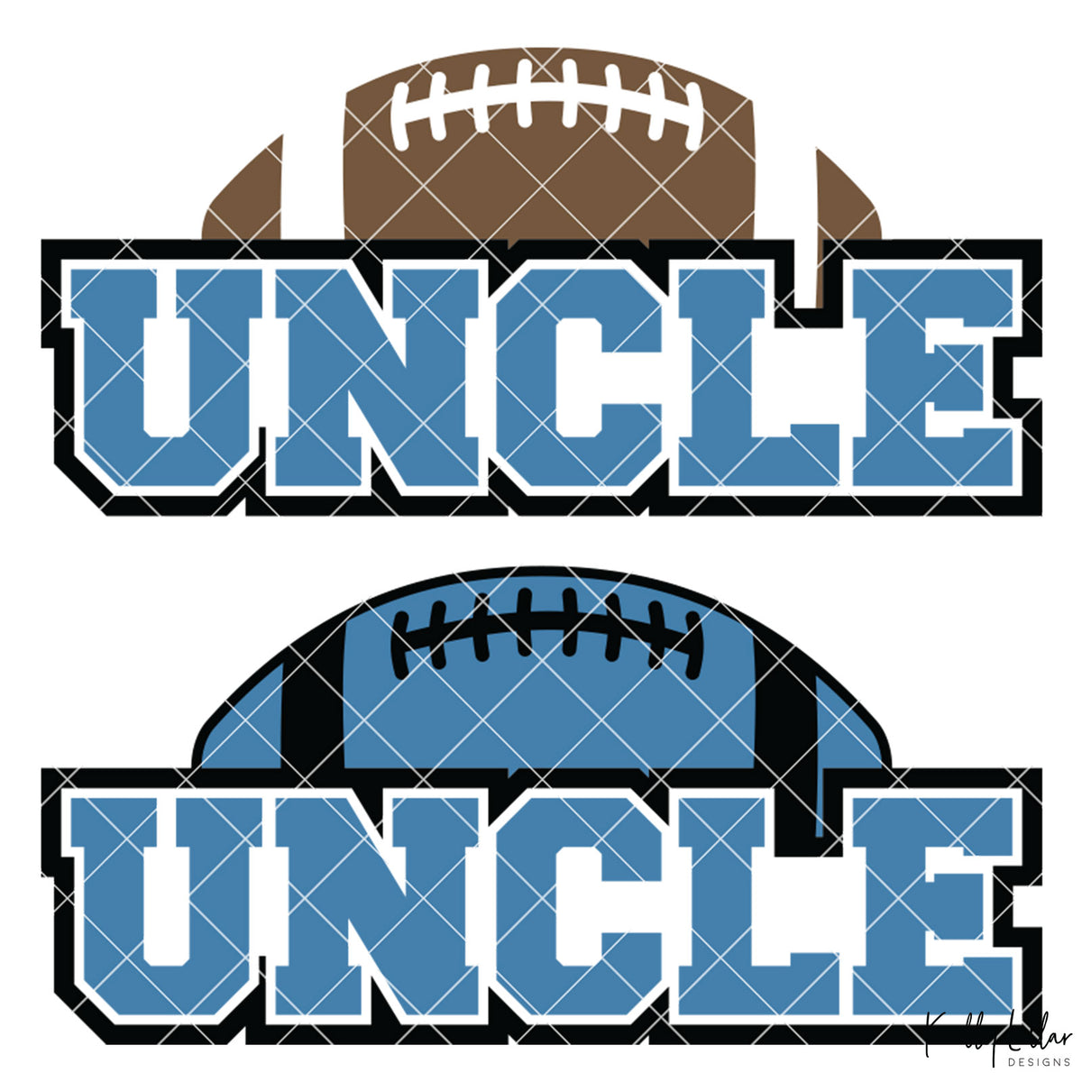 Football Uncle | 2 and 4 Colors Options Plus Bonus Football Helmet Monogram | SVG DXF PNG Cut Files