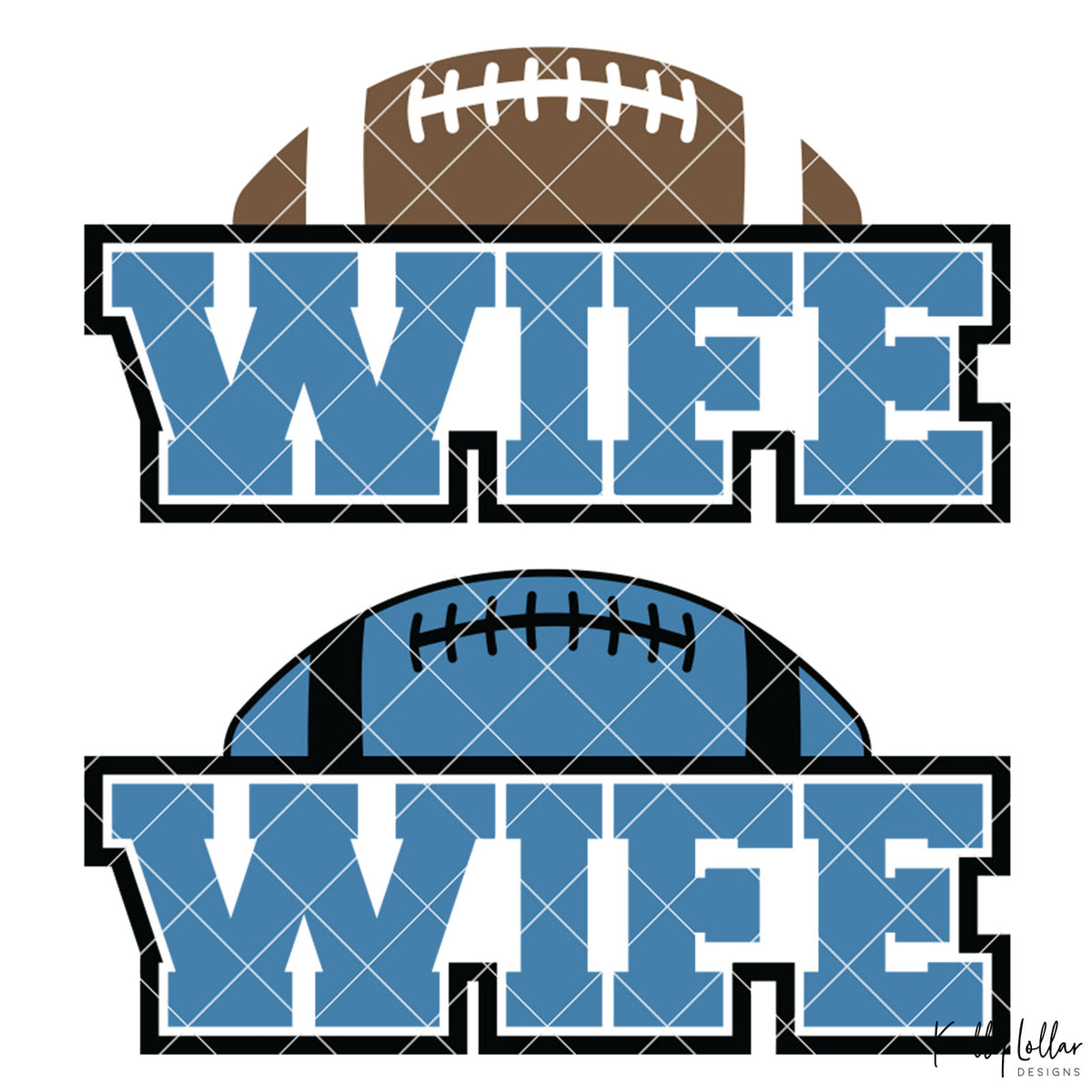 Football Wife | 2 and 4 Colors Options Plus Bonus Football Helmet Monogram | SVG DXF PNG Cut Files