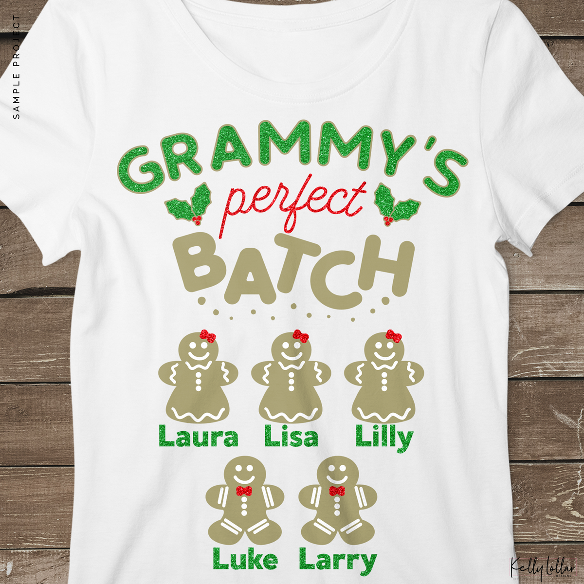 Grammy&#39;s Perfect Batch | Christmas Shirt Design for Grammy&#39;s with Gingerbread Cookies for Children&#39;s Names | SVG DXF PNG Cut Files
