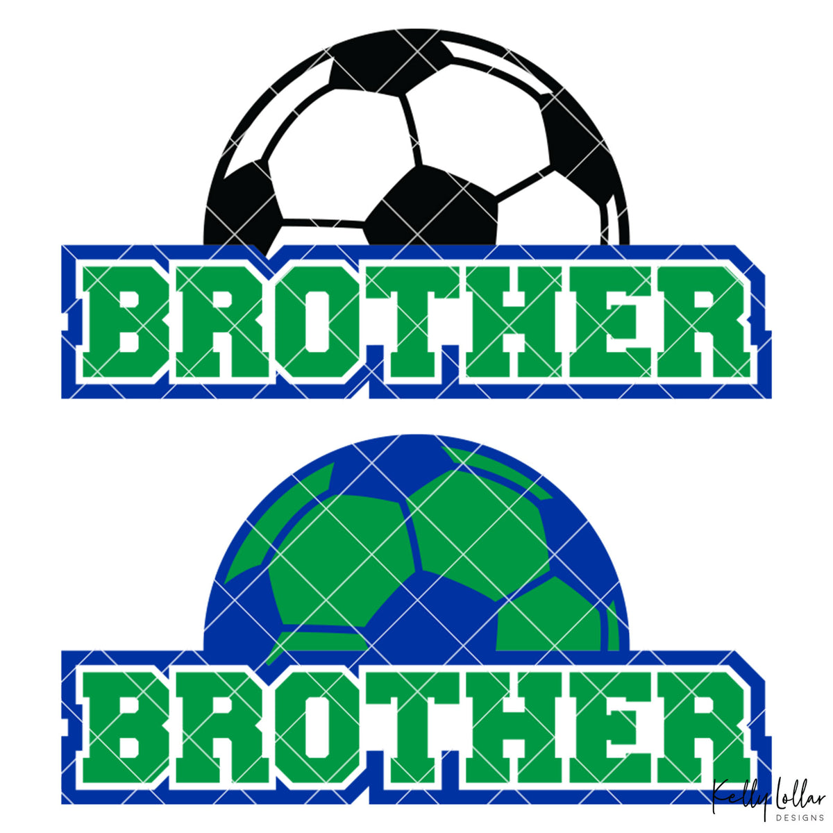 Soccer Brother |  2 and 4 Colors Options Plus Bonus Soccer Ball Monogram | SVG DXF PNG Cut Files