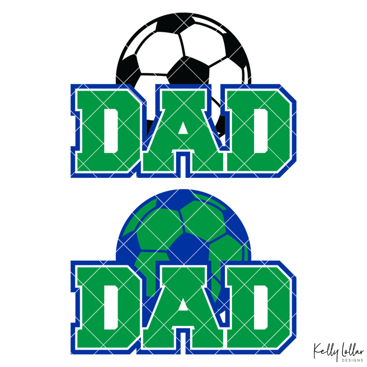 Soccer Dad |  2 and 4 Colors Options Plus Bonus Soccer Ball Monogram | SVG DXF PNG Cut Files