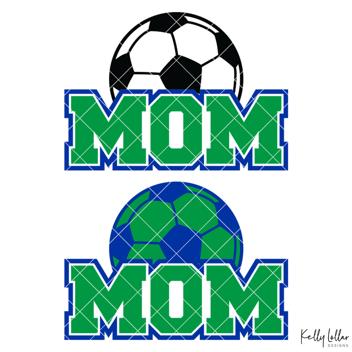 Soccer Mom |  2 and 4 Colors Options Plus Bonus Soccer Ball Monogram | SVG DXF PNG Cut Files