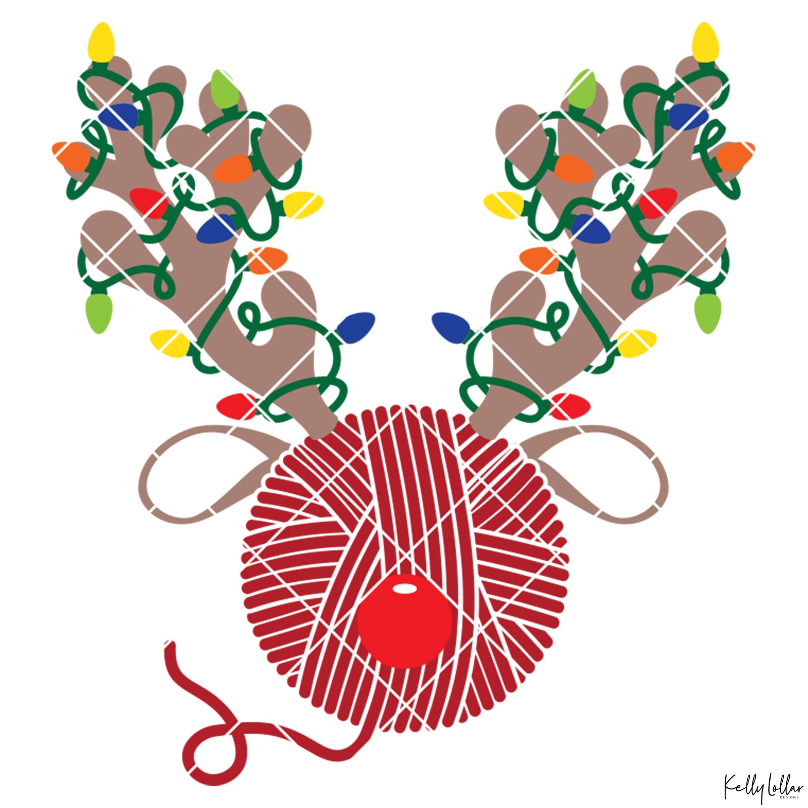 Crochet & Knitting Yarn Reindeer | SVG DXF EPS PNG Cut Files